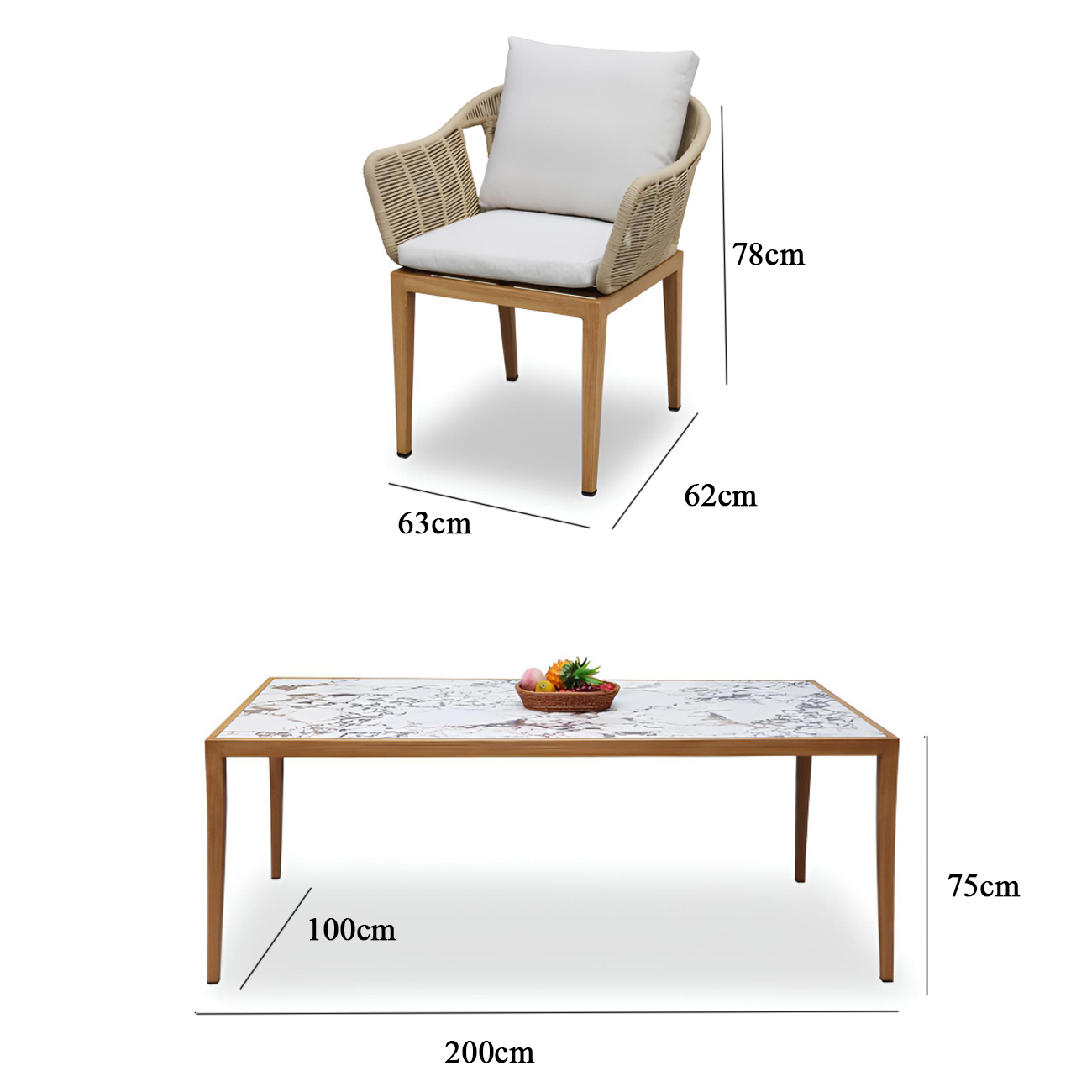 6 seater garden dining set (2)