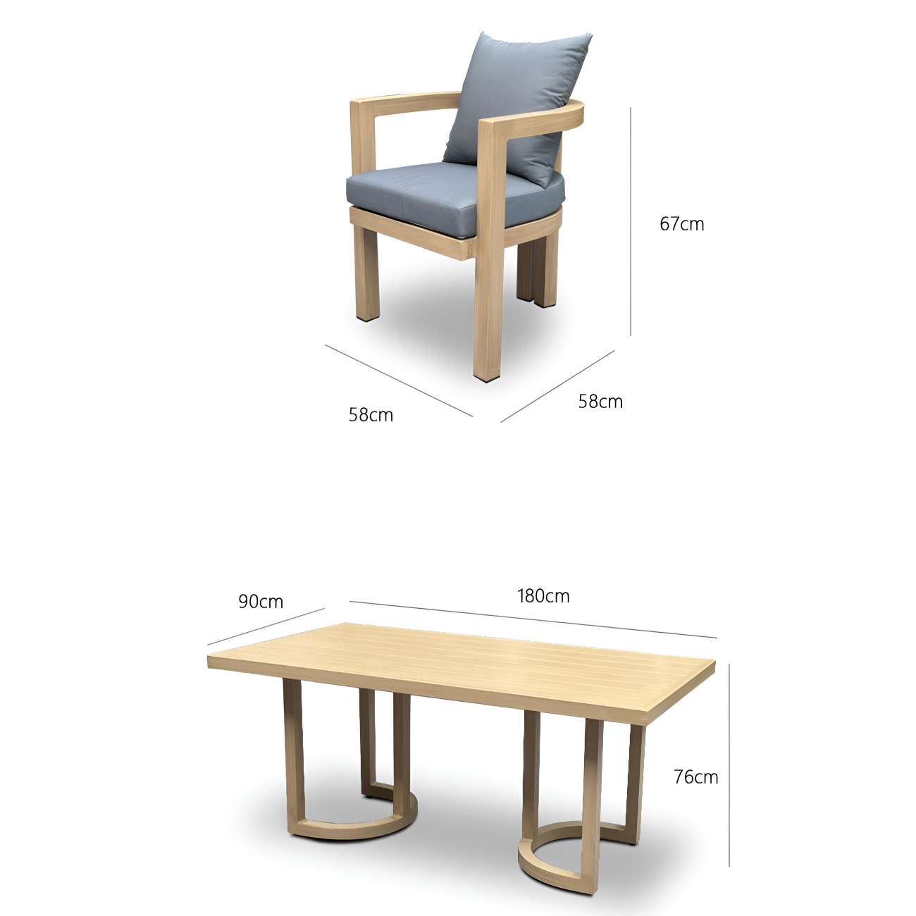 wooden garden table and chairs (2)
